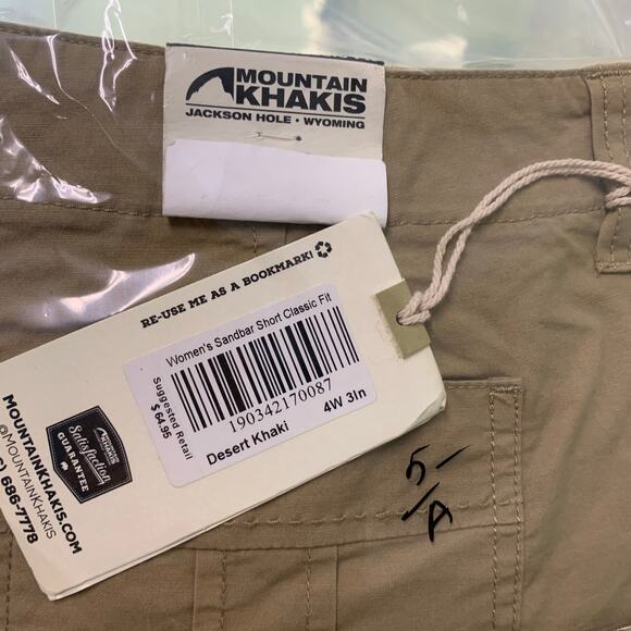 NWT Mountain Khakis Sandbar Classic Fit Shorts Women’s Size 4 Desert Khaki‎ - Picture 10 of 10
